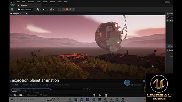 My Unreal Engine 5 homework in 41days：Exprosion planet animation我学习虚幻五第41天完成的作业：爆炸月亮