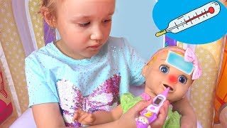 Sick song - nursery rhyme about how to help a sick doll | Stories for kids