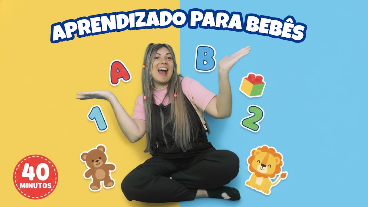 40 Minutos de APRENDIZADO PARA BEBÊS 👶Primeiras Palavras, Sons dos Animais e Estímulo Visual