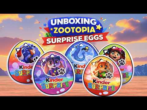 [🌈Paper DIY🌈] ZOOTOPIA x Kinder Surprise Eggs | Unboxing Blind Bag ASMR #Zootopia #Kinder