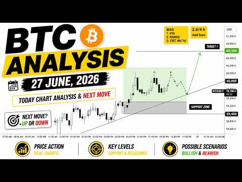 Thumbnail for Bitcoin Analysis Today | BTC Price Prediction | June 27, 2026