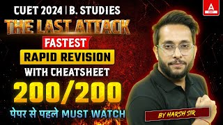 CUET 2024 Business Studies 🔴Live Rapid Revision With CHEATSHEET | 200/200 💪