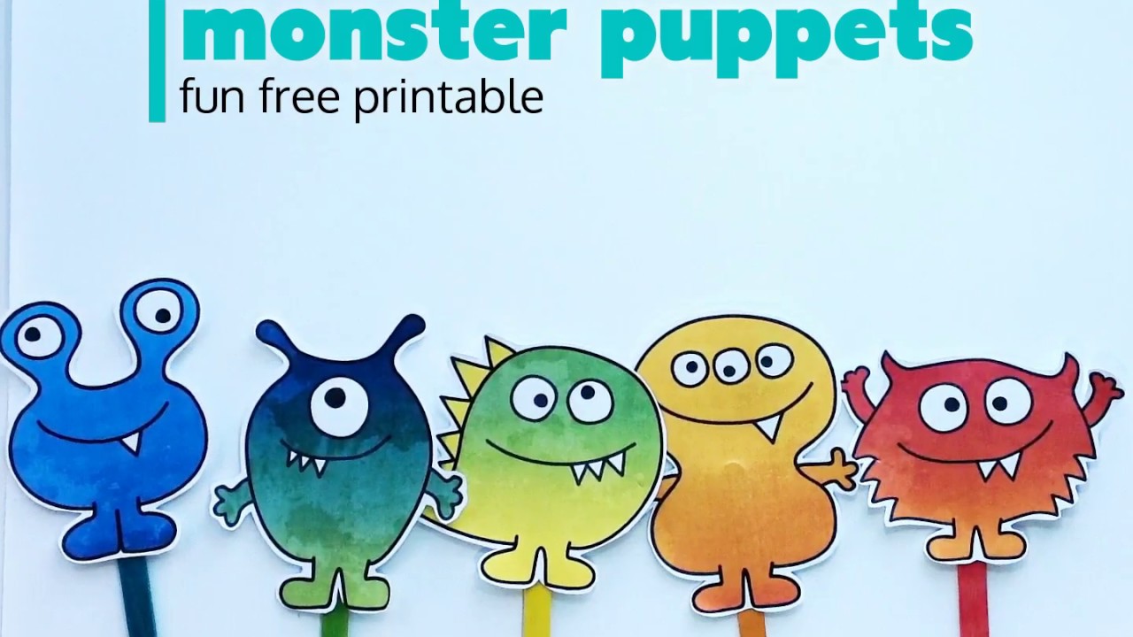 Free Printable Monster Puppets - YouTube