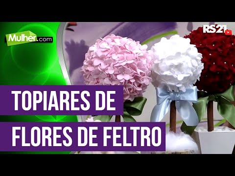 Topiares de Flores de Feltro por Karina Raszl - 08/12/2014 -  Mulher.com