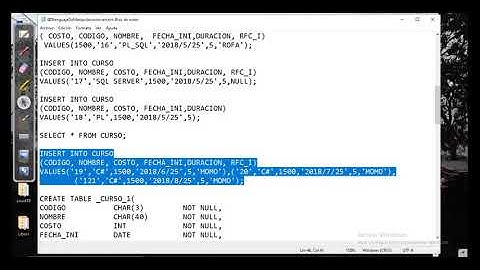 Primera parte del lenguaje de manipulación de datos en sql