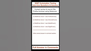 SELENIUM : Correct syntax to launch a new instance of the Firefox browser using Selenium.