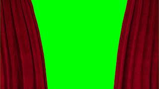 Red velvet curtain opens to reveal a green screen  background replacement