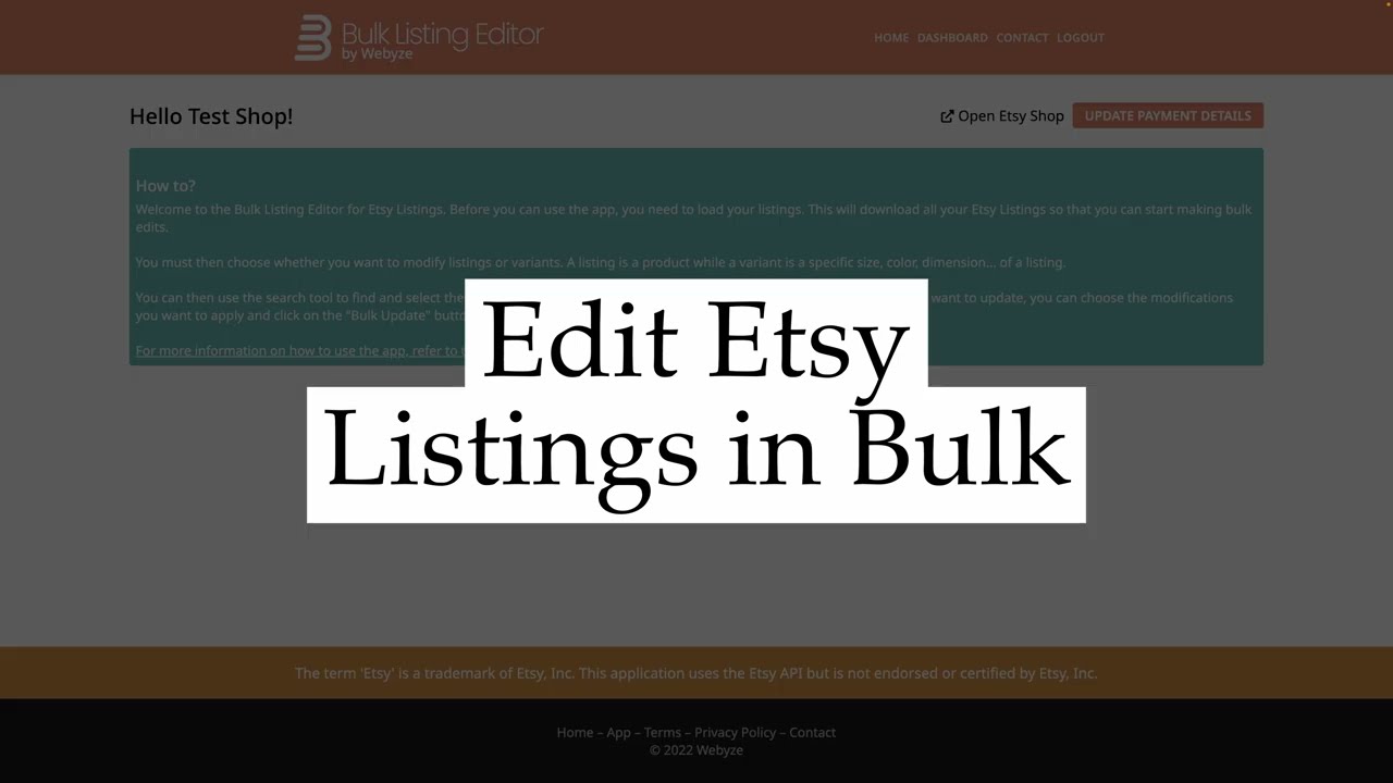 Bulk Edit Listing Tools