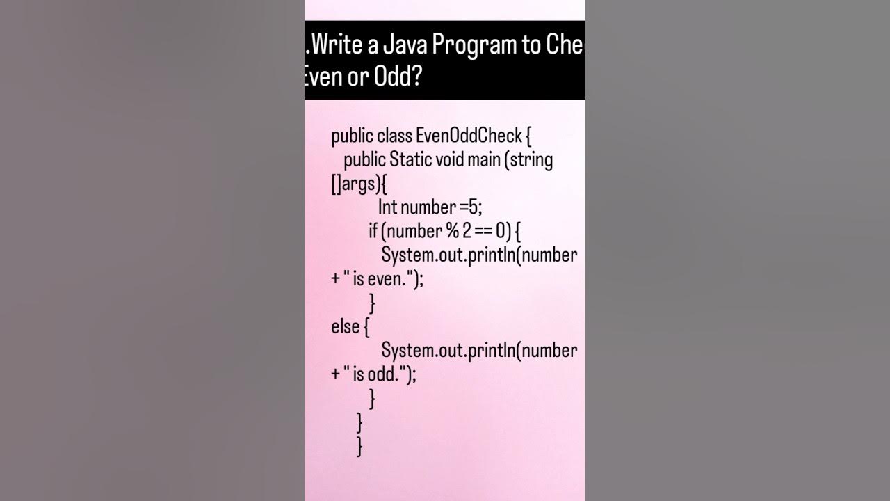 Java Program to Check Even or Odd Numbers | Step-by-Step Explanation ... image.