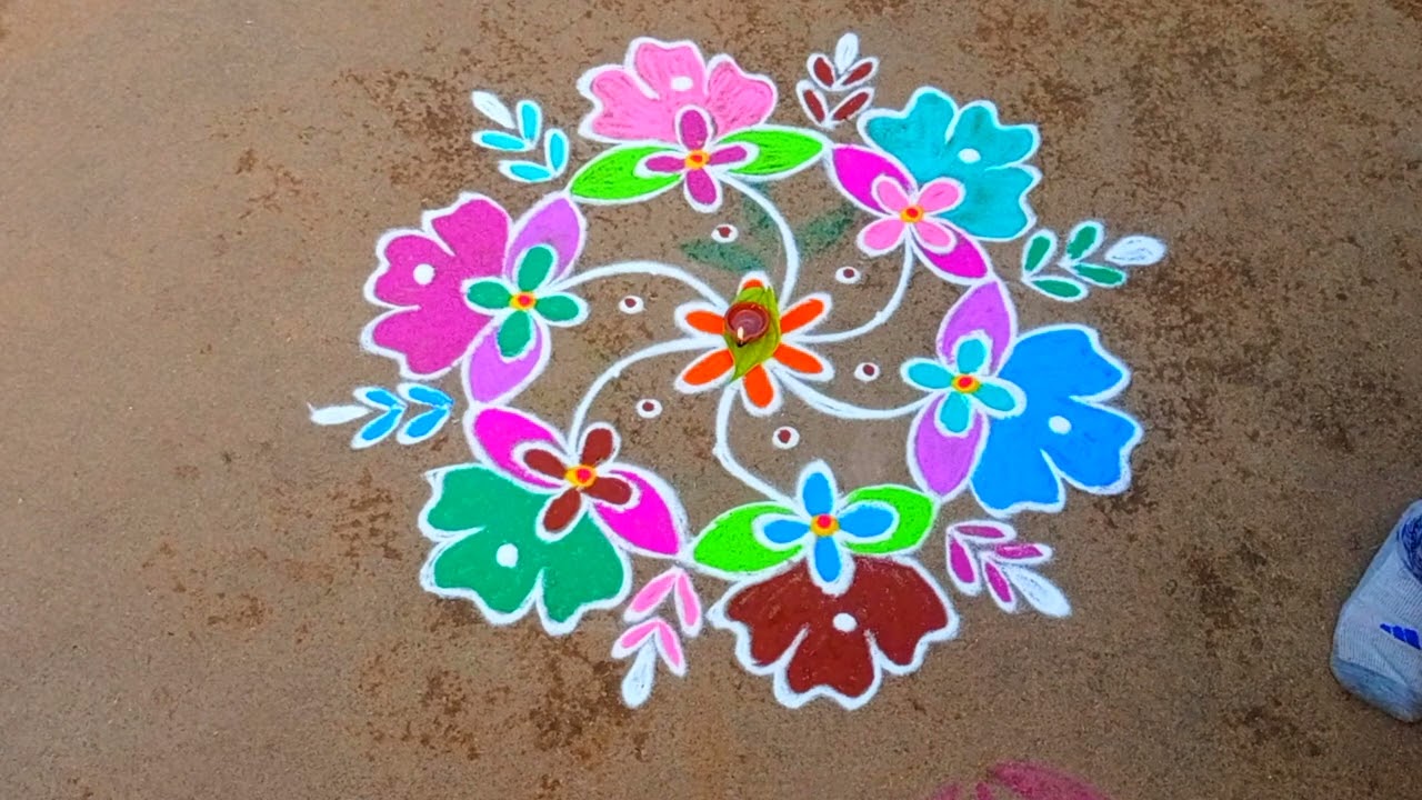 rangoli indian art kolam | rangoli kolam | festival kolam | 7 rangoli #rangoli #new #trending #viral