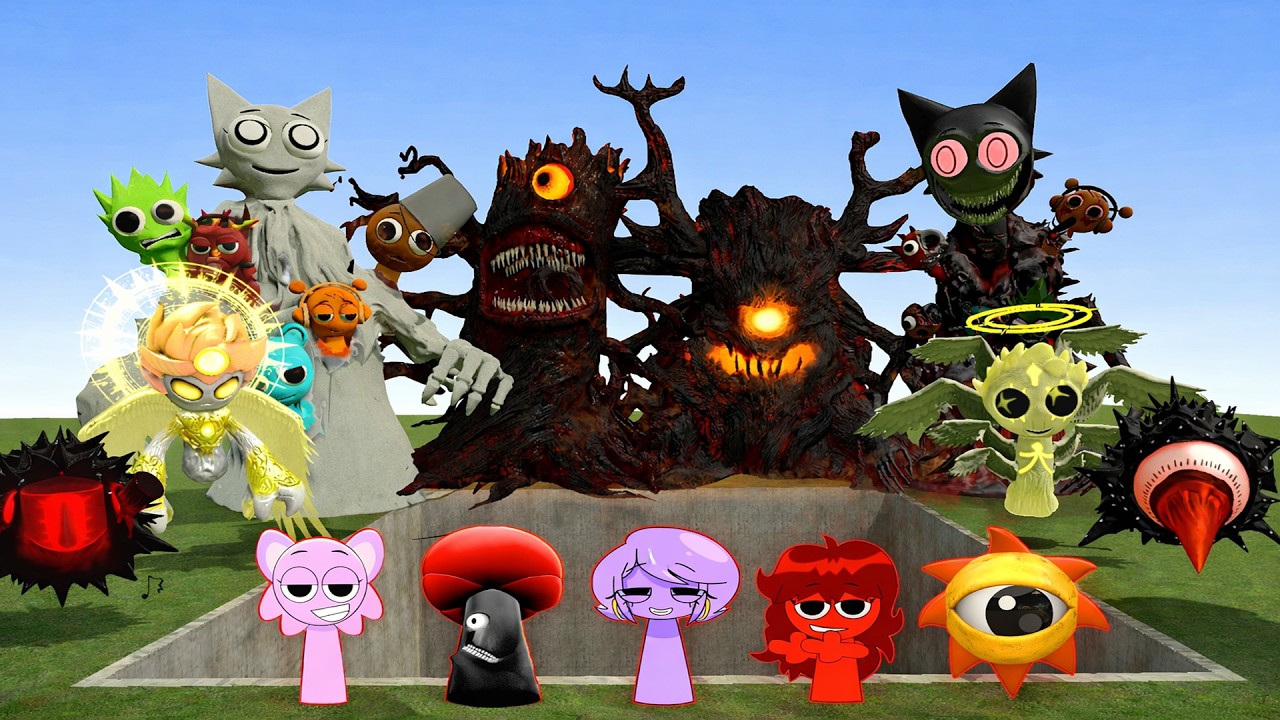 I Found Mr Tree Mr Sun Sprunki OC phases on secret WuHu island in Garry's Mod!