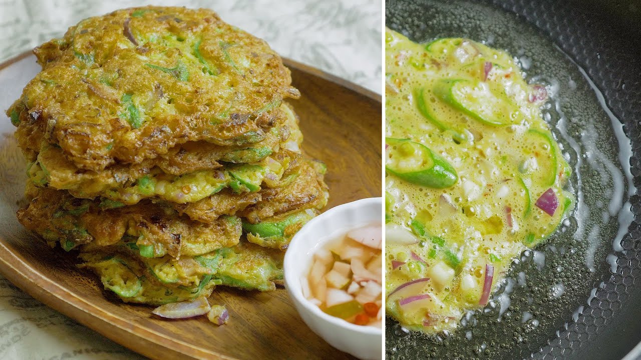 Okra Pancakes Littlechef's Tortang Okra YouTube