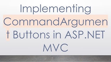 Implementing CommandArgument Buttons in ASP.NET MVC