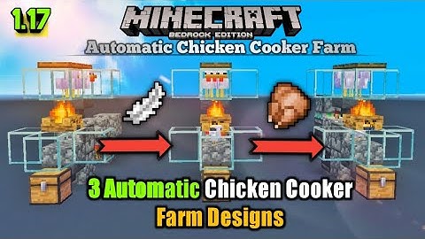 1.17 AUTOMATIC CHICKEN COOKER FARM TUTORIAL in Minecraft Bedrock (MCPE/XBOX/PS4/PC/Nintendo)