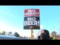 Anheuserbusch workers hold practice protest at brewery