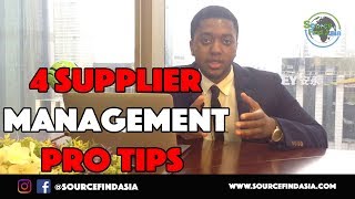4 Supplier Management Production Pro Tips | Source Find Asia