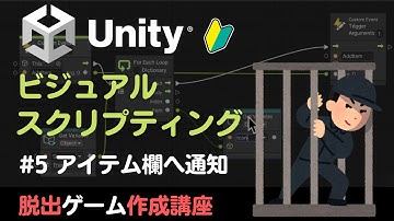 Visual Scriptingで作る2D脱出ゲーム開発講座 #5 アイテム欄へのアイテム取得通知　 (旧Bolt)【Unity】