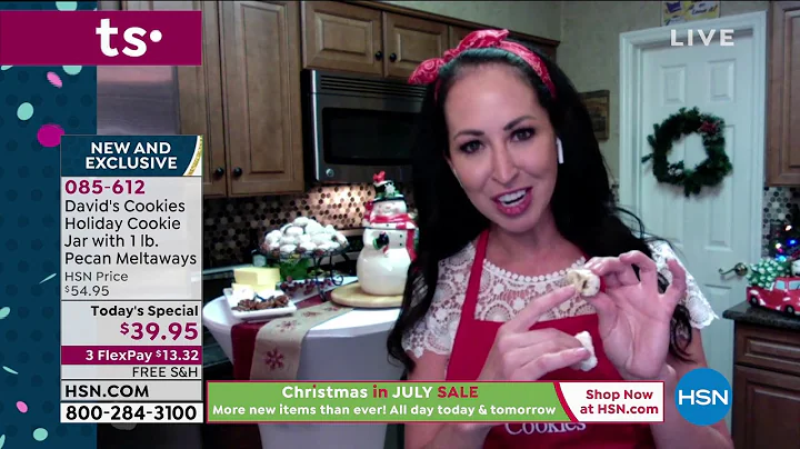 David's Cookies Holiday Cookie Jar with 1 lb. Pecan Melt...