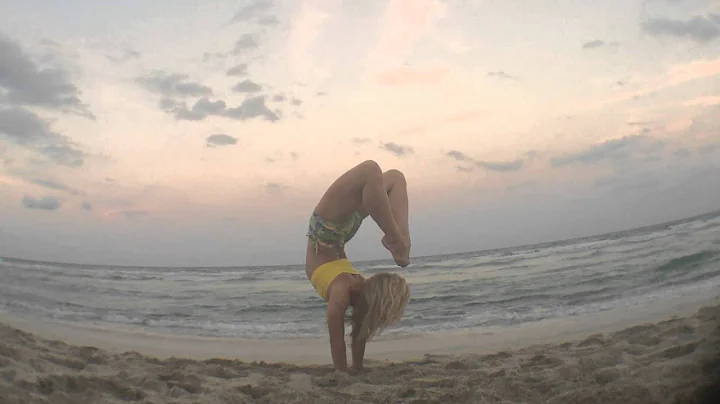 Beach Yoga: Scorpion Handstand, Vrschikasana with Kino