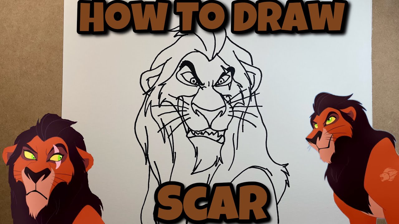 HOW TO DRAW SCAR | LION KING | Easy Step-by-Step Tutorial | FOR KIDS ...