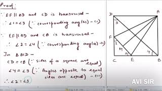 In the given figure, ABCD is a square. Prove that : (a) DF = BE and (b) AM bisects angle BAD.