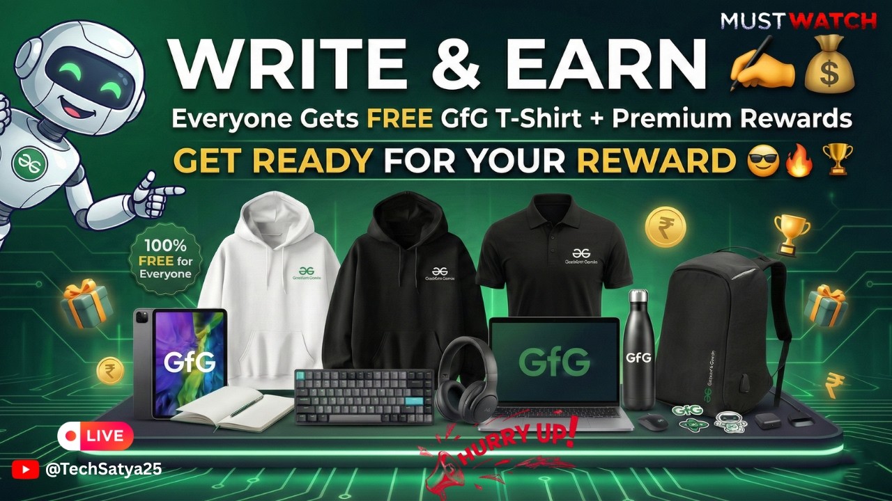 Reward Claim Update 🔥| Write & Earn Program | GfG Connect 2026 | FREE T ...