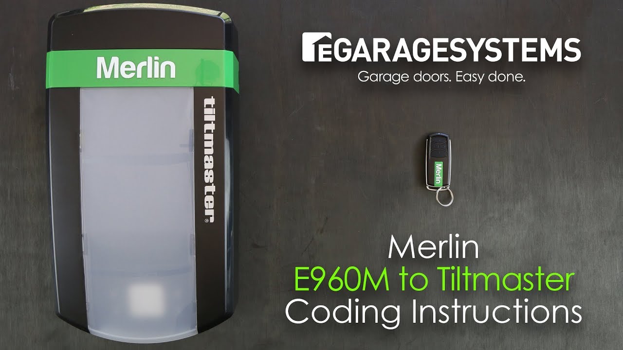 Merlin Tiltmaster Garage Door Opener E960m Remote Coding Instructions Youtube