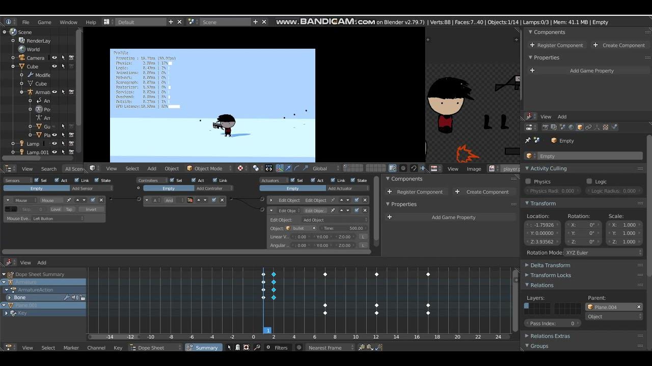 [UPBGE 2.5]2D shooting (Day 5) - YouTube