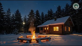 Cigar Lounge Ambience | Fireside Bourbon Music &amp; Snowfall Cabin Downtempo LIVE