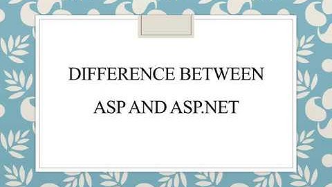 Difference between ASP and ASP.NET BY Pratistha Sharma ( Lecturer GPC Tonk )