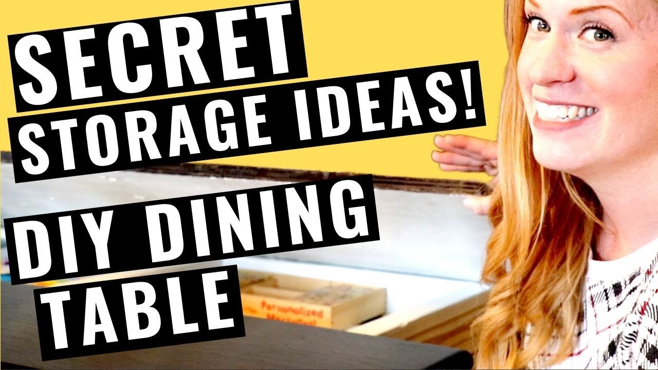 Secret Storage Ideas Easy DIY Dining Table Hidden Storage SOSS Hinges Full Tutorial