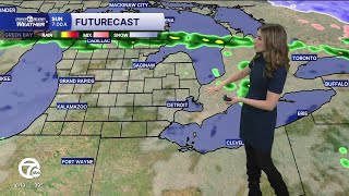 Warmer Sunday, rain increases