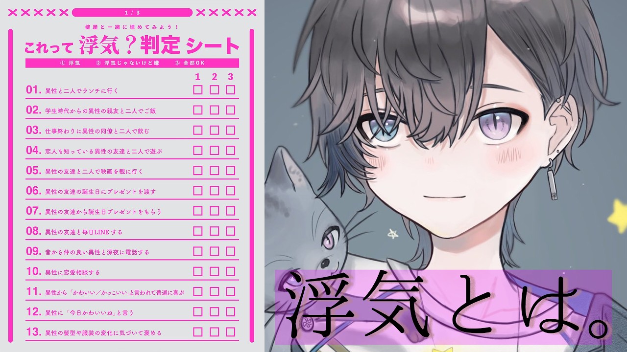 【#雑談】浮気とはどのラインからなのか【帝斗 #vtuber 】