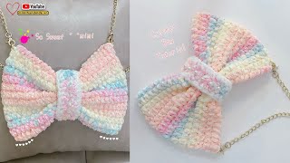 Hướng Dẫn Móc Túi Nơ Viral Siêu Ngọt Ngào 🎀 Crochet Bow Bag Tutoriral | Mimi Handmade