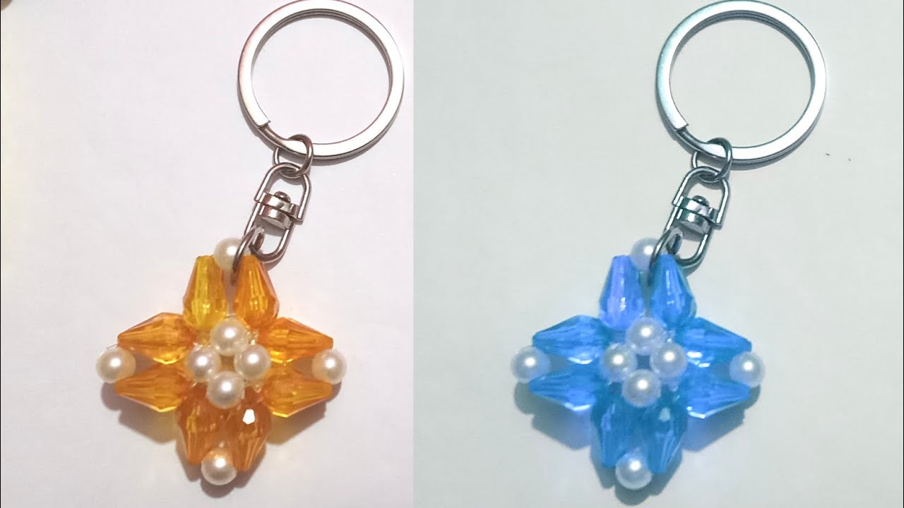 How to make beaded keyring/পুতি দিয়ে চাবির রিং বানানো/Beaded keyring/পুতির কাজ/ beadedwork