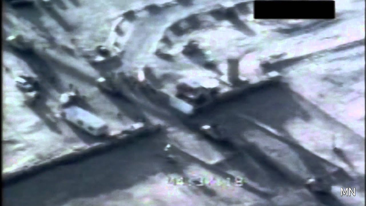 Surveillance footage MQ-1 Predator of last unit out of Iraq 12/18/2011 -