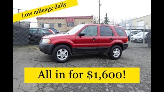 Cheap daily driver! Ford Escape for $1,600 All in!