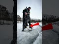 Genius or Crazy? 🤯 He turned a frozen lake into a rotating fortress!