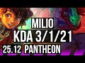 MILIO &amp; Lucian vs PANTHEON &amp; Draven (SUP) | 3/1/21 | KR Master | 25.12