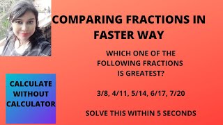comparison of fractions in faster way|| tricks for comparing fractions.