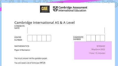 9709/43/M/J/2023|Mechanics|M1|P4|A Level|Cambridge