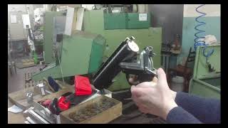 Testing the impact mechanism.  Prototype Launcher 40mm alum. alloy