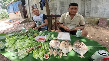 Lai rai món cá nướng cùng anh em thôn quê a đông vlog