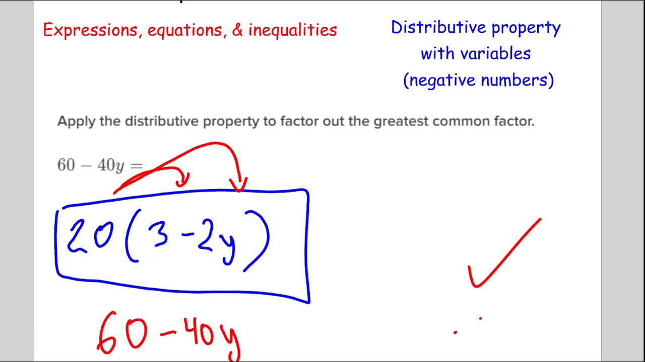 Distributive Property Negative Numbers