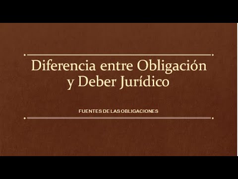 Vídeo: Diferencia Entre Obligación Y Deber