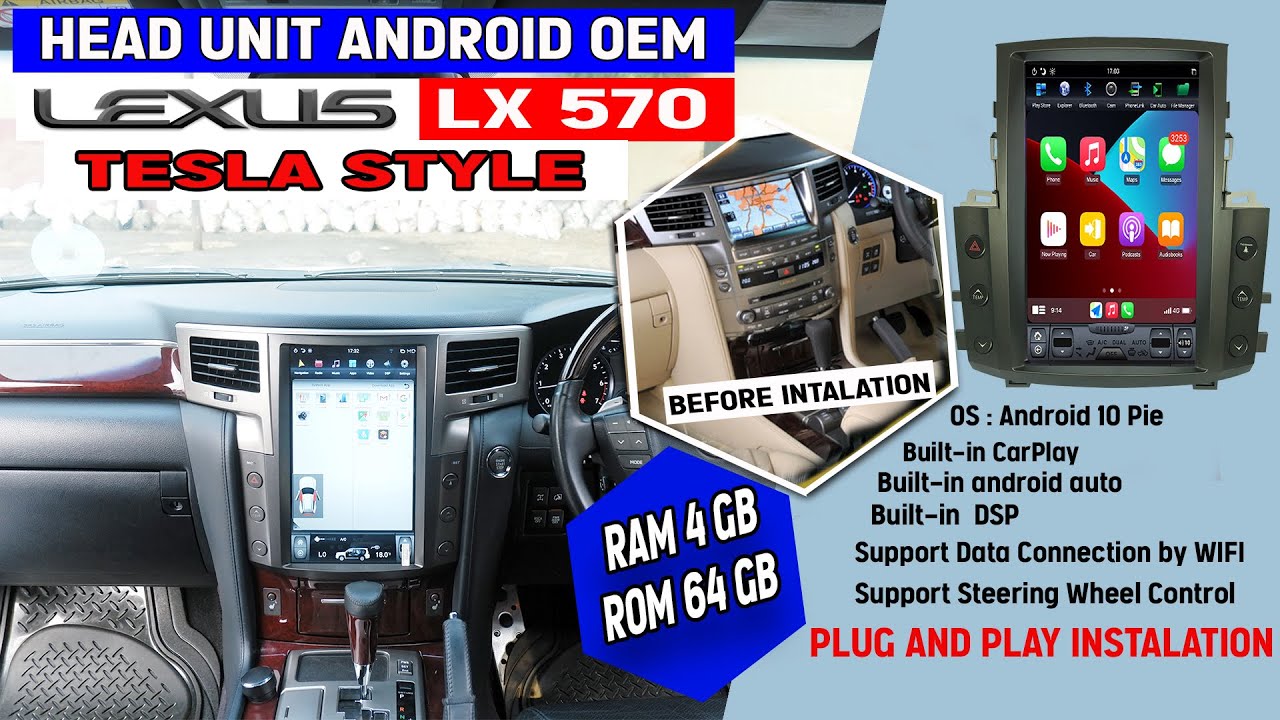 UPGRADE  LEXUS LX 570 DENGAN HEAD UNIT ANDROID MODEL TESLA MOBIL JADI KEREN DAN CANGGIH