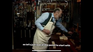 Jim Kingshott demonstrates the best way to sharpen a pencil for woodworking