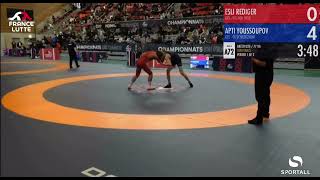 Аpti Youssoupov/ Esli REDIGER.Championnat France de lutte U 20 gréco-romain 2024 (77kg)