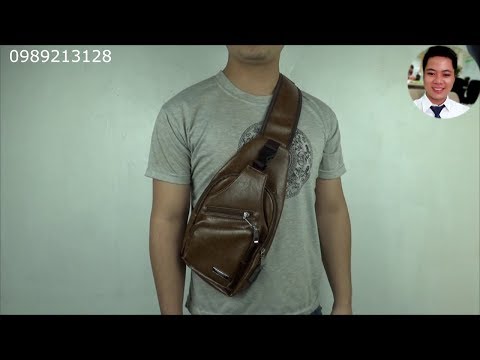 Túi đeo chéo da nam TN372 | Túi xách nam | USB charging shoulder sport men bag