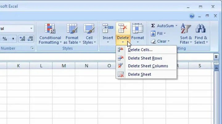 Excel 2007 - Deleting a Worksheet